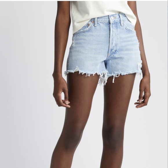 AGOLDE Parker Distressed Denim Shorts - Picture 7 of 8